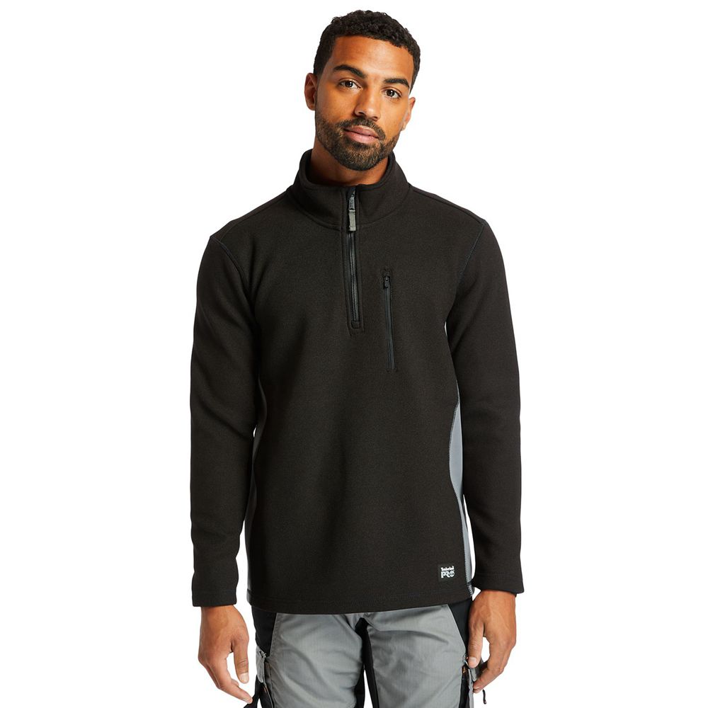 Hanorac Timberland Barbati Negrii - Pro® Studwall Quarter-Zip Textured Fleece - Romania - SALFDP142